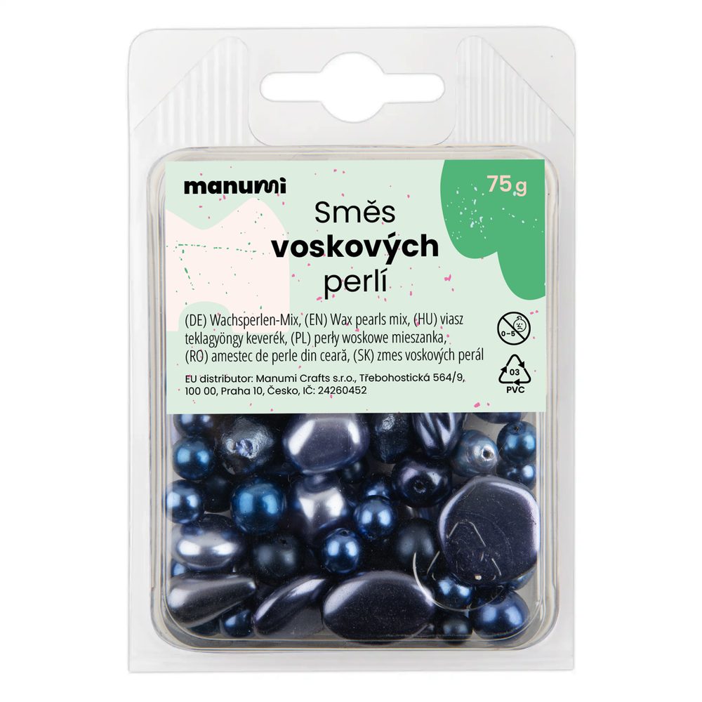 Manumi směs českých voskových perel modrá - 75 g