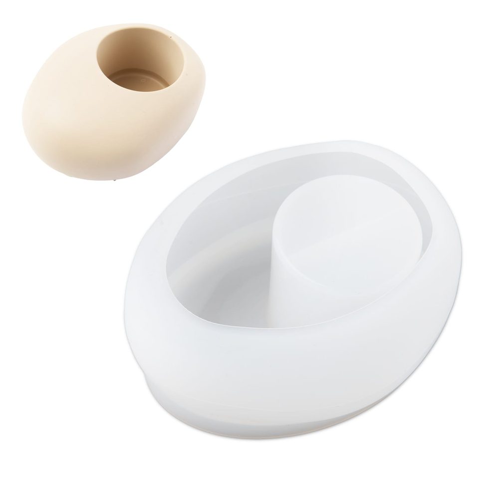 Manumi Silikonová forma na odlévání kreativní hmoty květník ovál 145x67x60mm - 3 ks