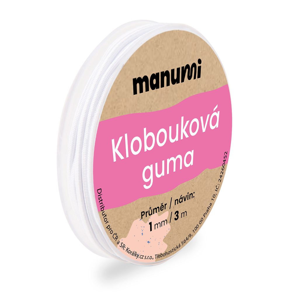 Levně Manumi Klobouková guma 1 mm/3m bílá č. 1 - 1 ks