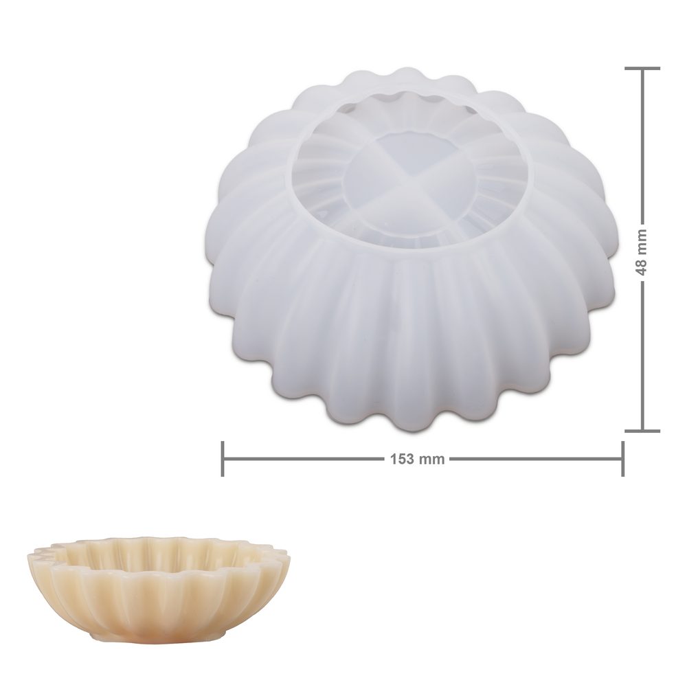 Manumi silikonová forma na odlévání kreativní hmoty 153 x 48 mm ve tvaru misky s reliéfy - 3 ks