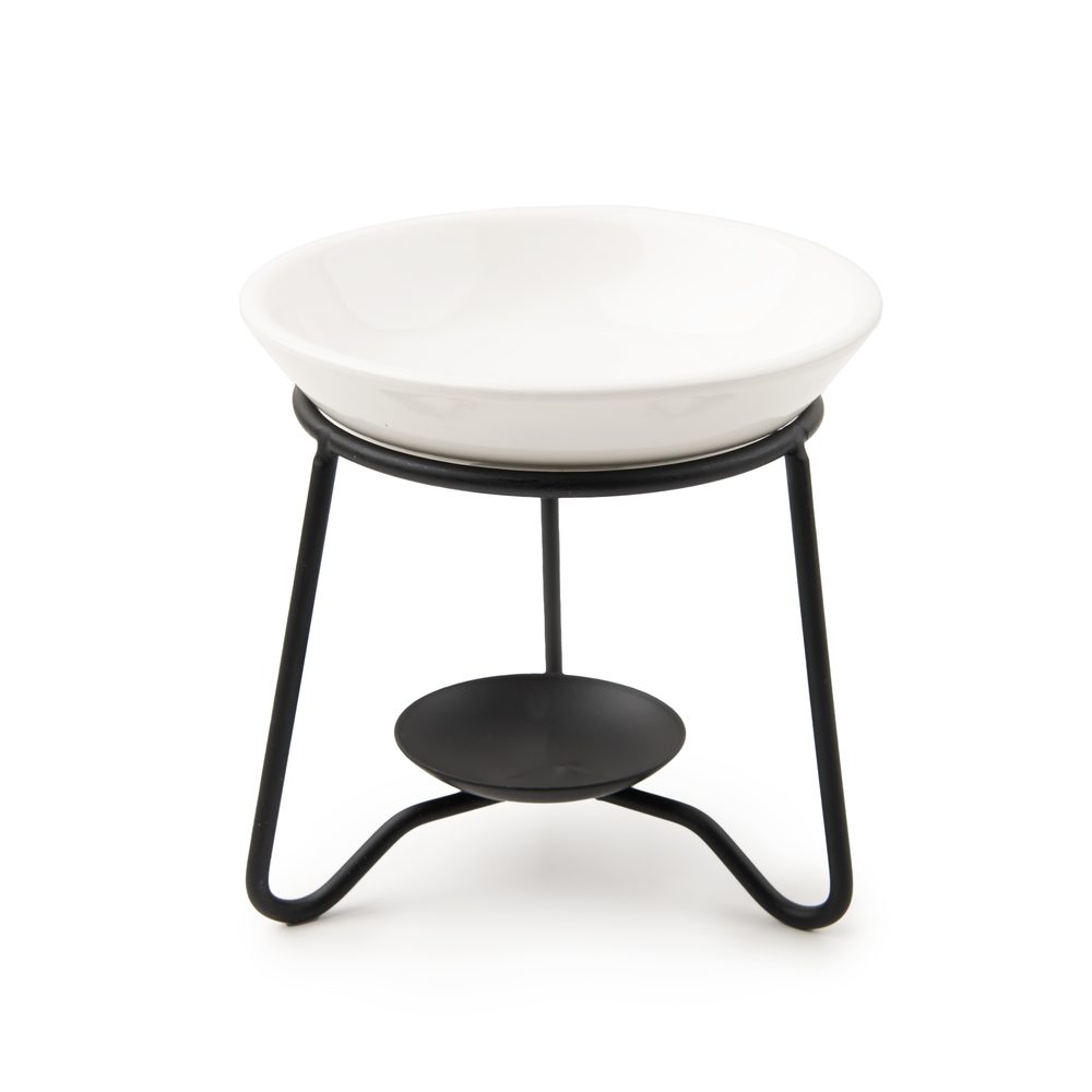 Aromalampa na vonné vosky s kovovým podstavcem v černé barvě - 3 ks