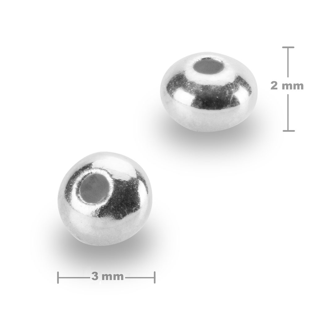 Stříbrný korálek 3 x 2 mm - 20 ks