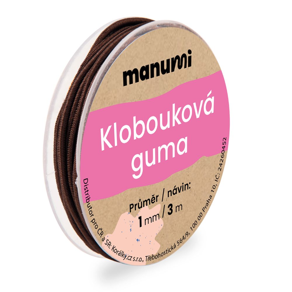 Manumi Klobouková guma 1 mm/3m tmavě hnědá č. 10 - 1 ks