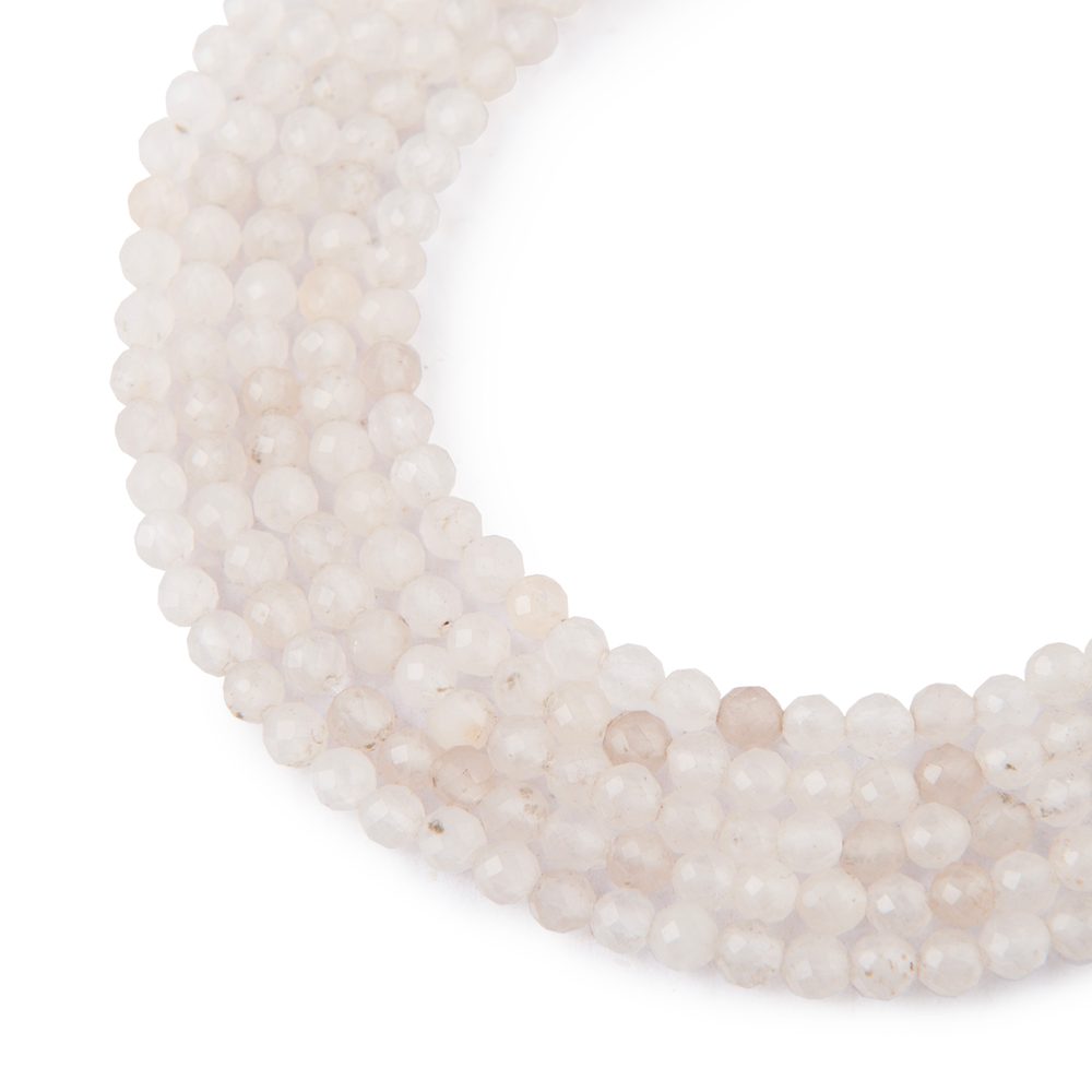 Korálky z minerálu Jadeit bílý 4 mm broušené - 54 cm