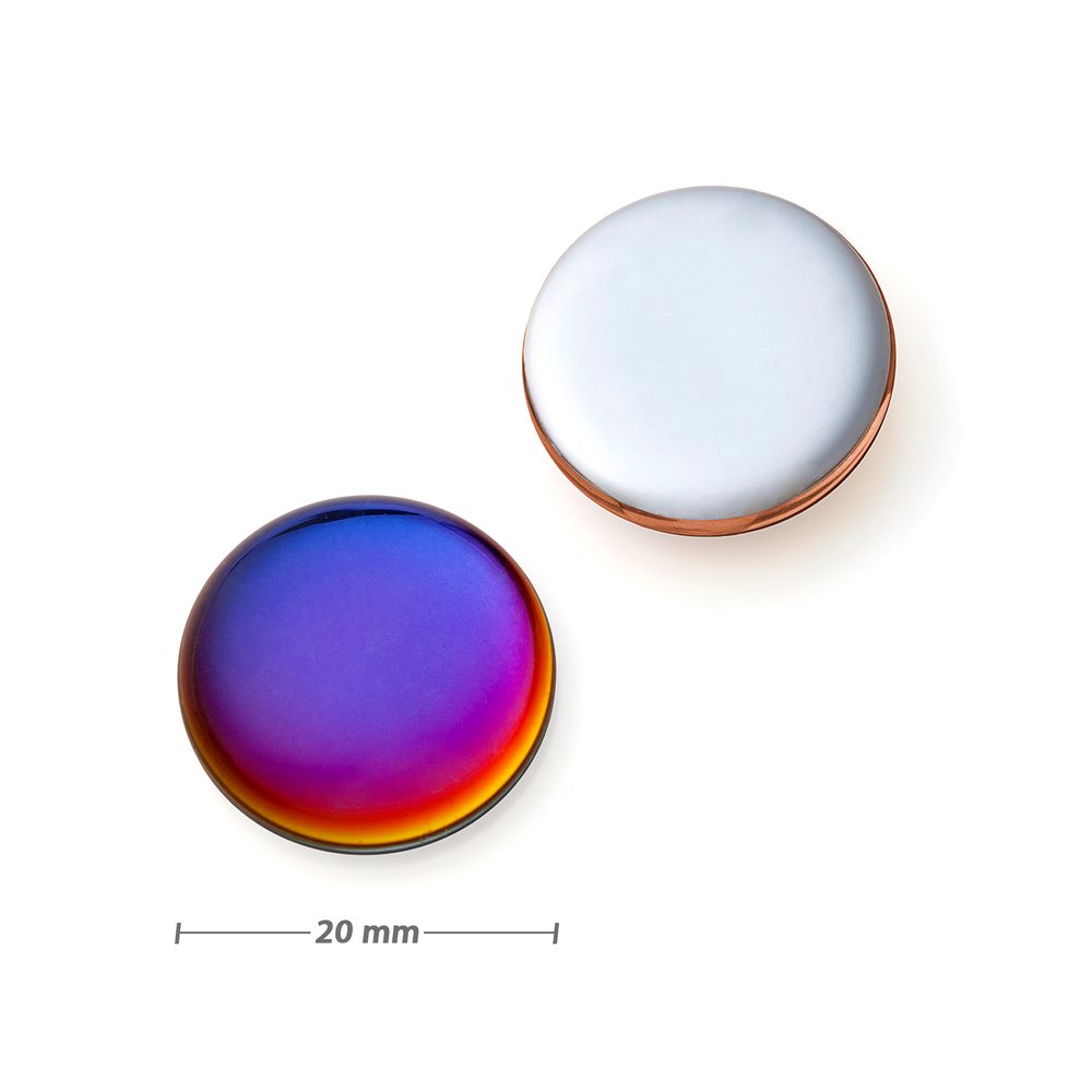 Skleněný kabošon 20 mm volcano - 1 ks