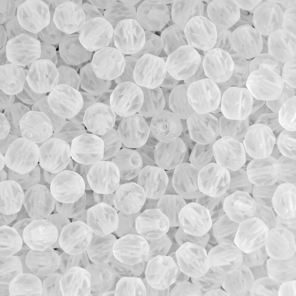 Manumi české broušené korálky 4 mm Matte Crystal - 45 ks
