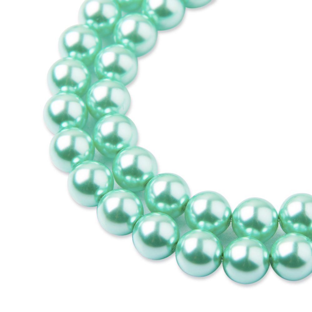 Manumi české voskové perle 8mm Mint green - 22 ks