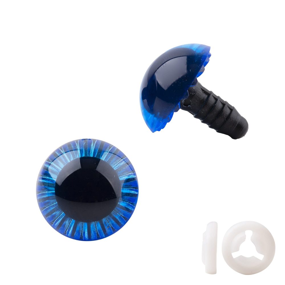 Pár očiček s bezpečnostnín uzávěrem 19,5mm modré - 5 párů