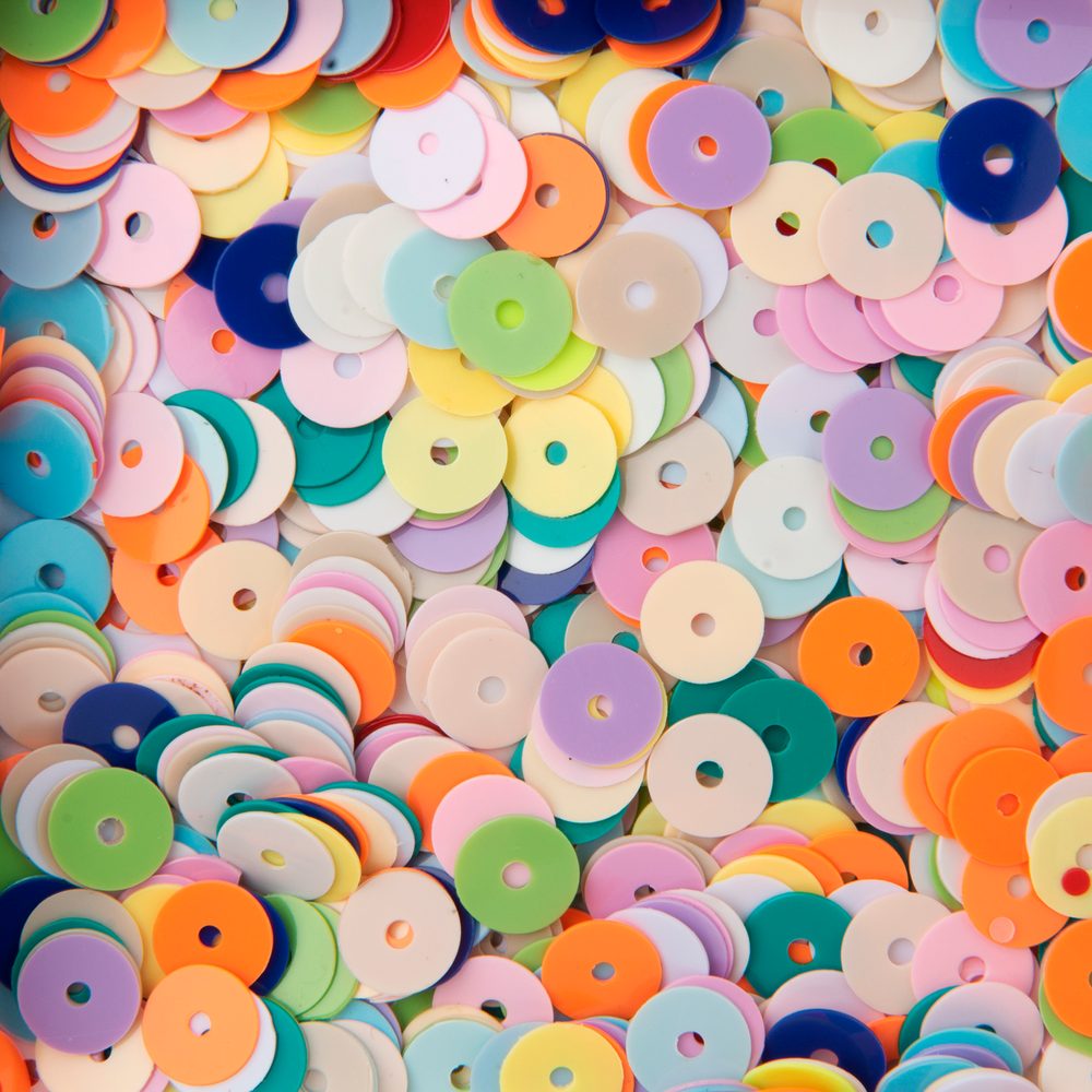 Flitry kulaté rovné 70g barevné - 5 balení