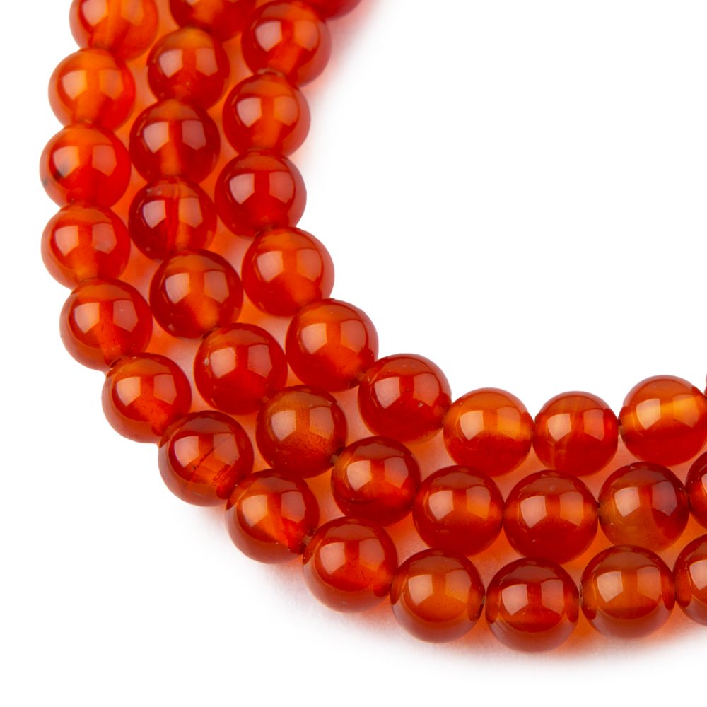 Korálky z minerálu Oranžový karneol 8 mm - 24 ks