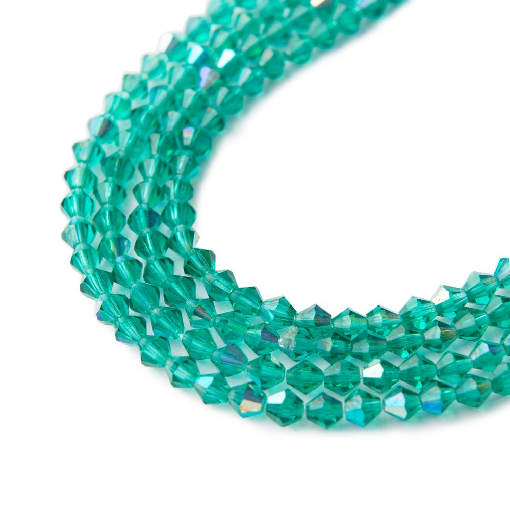 Manumi české cínové perle 4 mm Blue Zircon AB - 135 ks