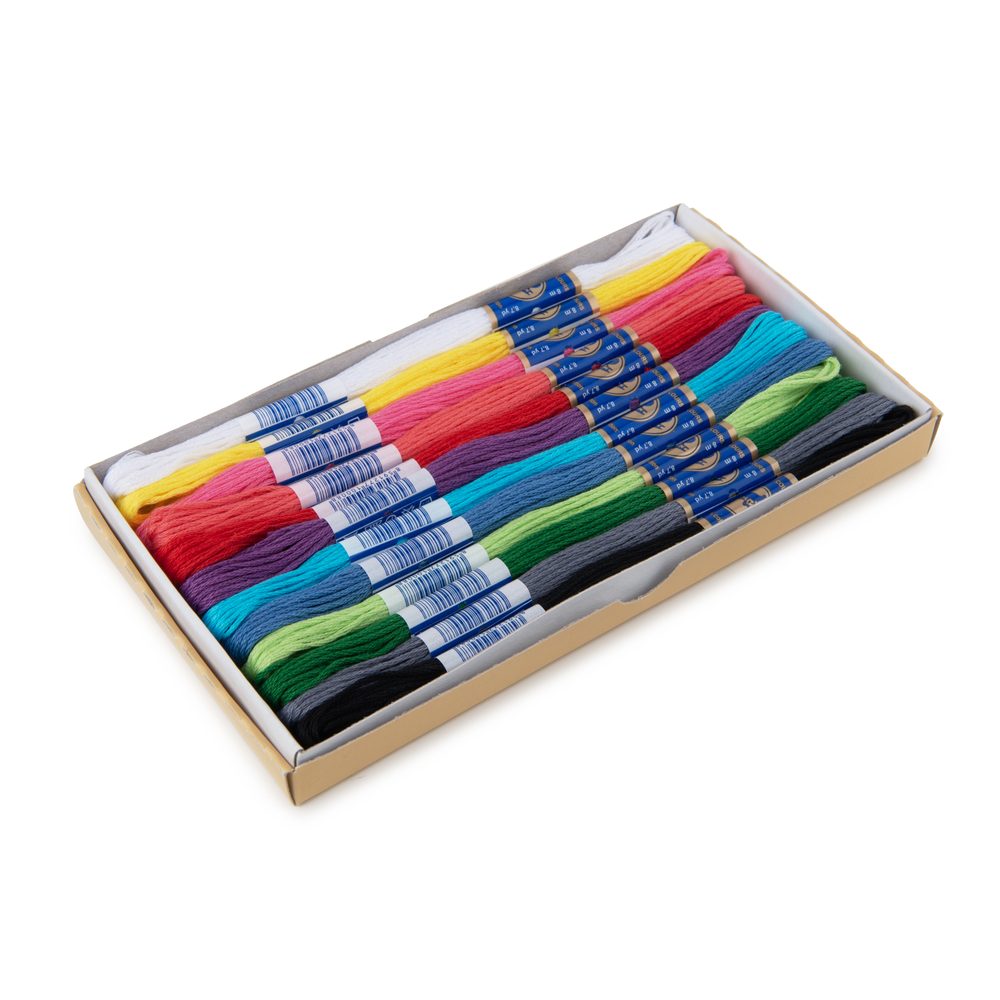 Niťárna Česká Třebová Sada vyšívacích přízí Mouline 12x8m v základních barvách - 3 balení