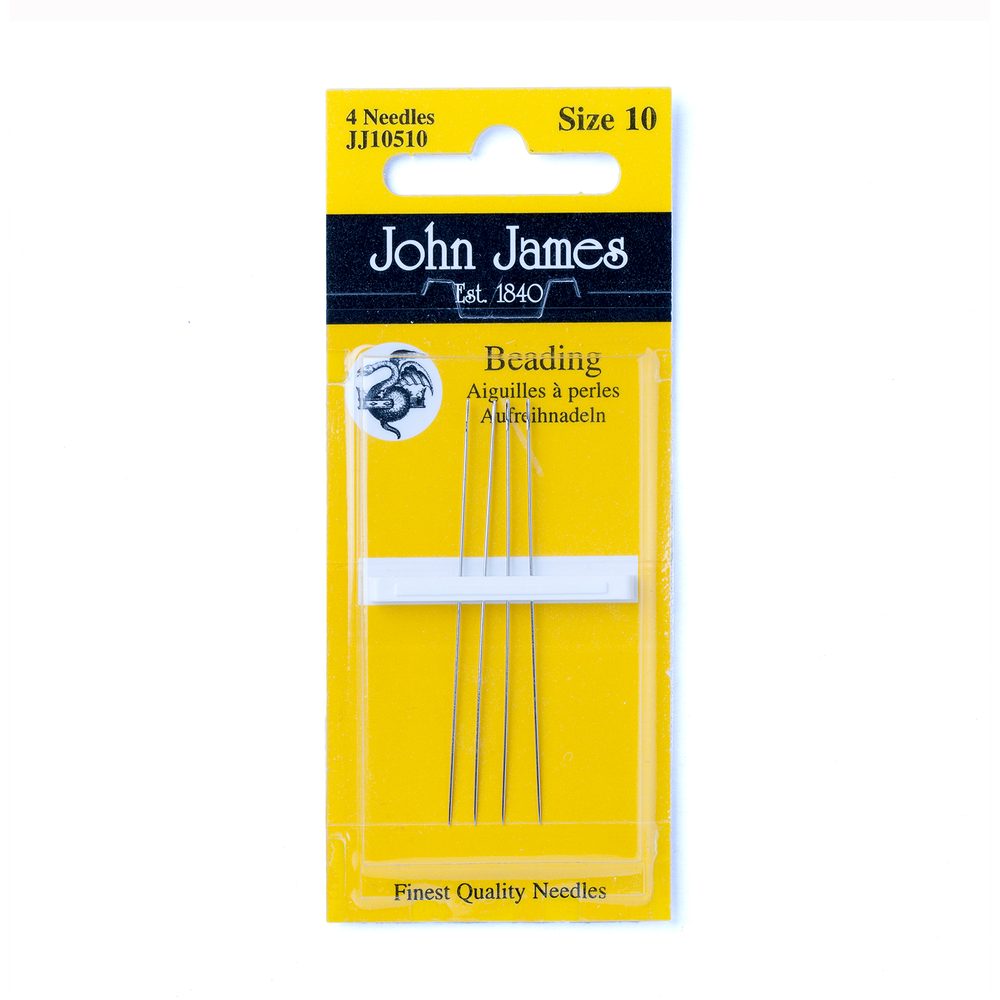Jehly na korálky John James velikost 10 4ks - 3 ks