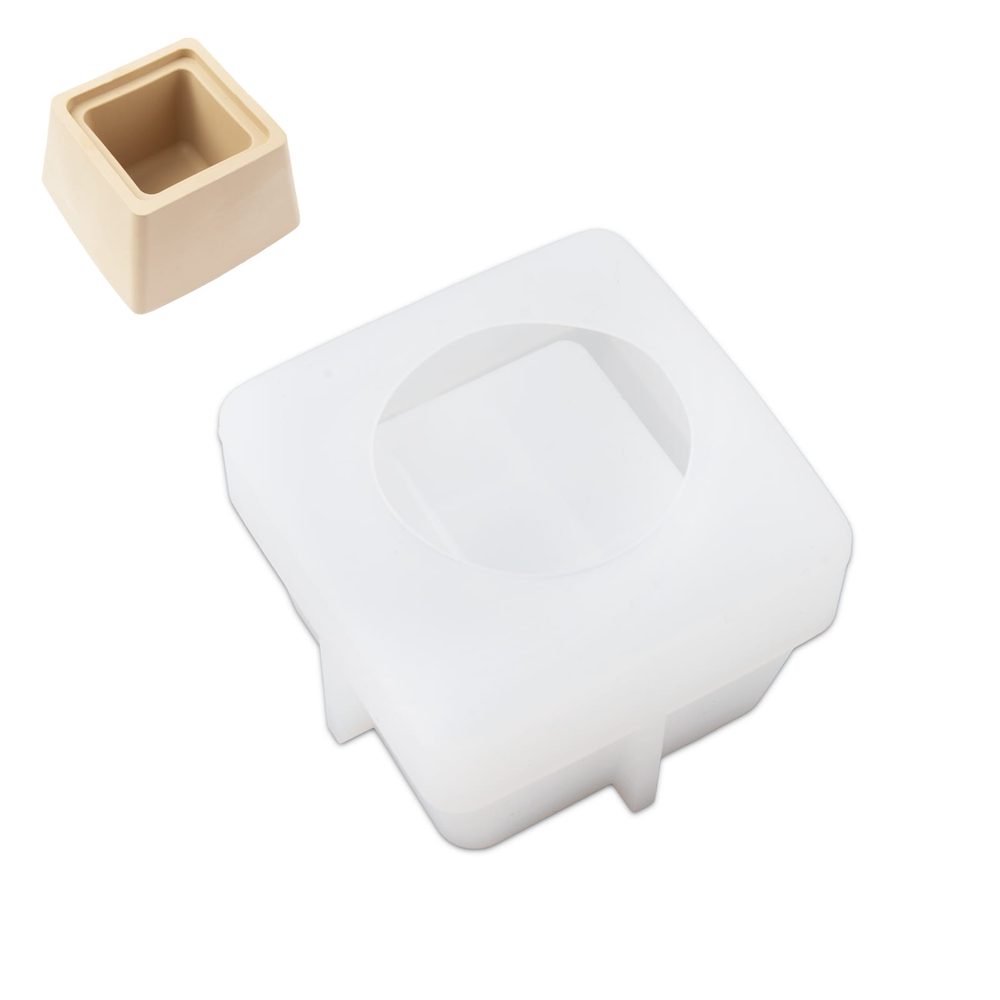 Manumi Silikonová forma na odlévání kreativní hmoty obal svíčky kvádr 81x81x64mm - 3 ks