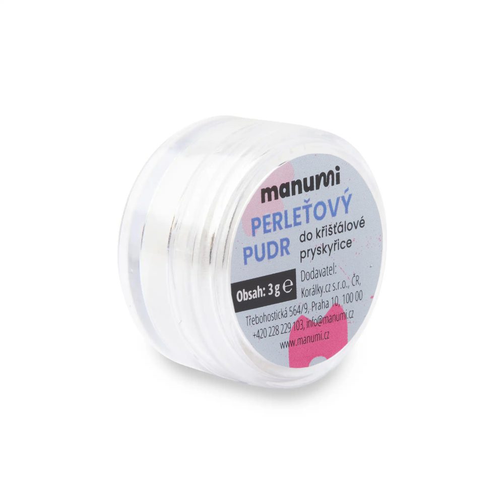 Manumi Perleťový pudr do křišťálové pryskyřice perlově bílý 3g - 5 ks - 5 ks