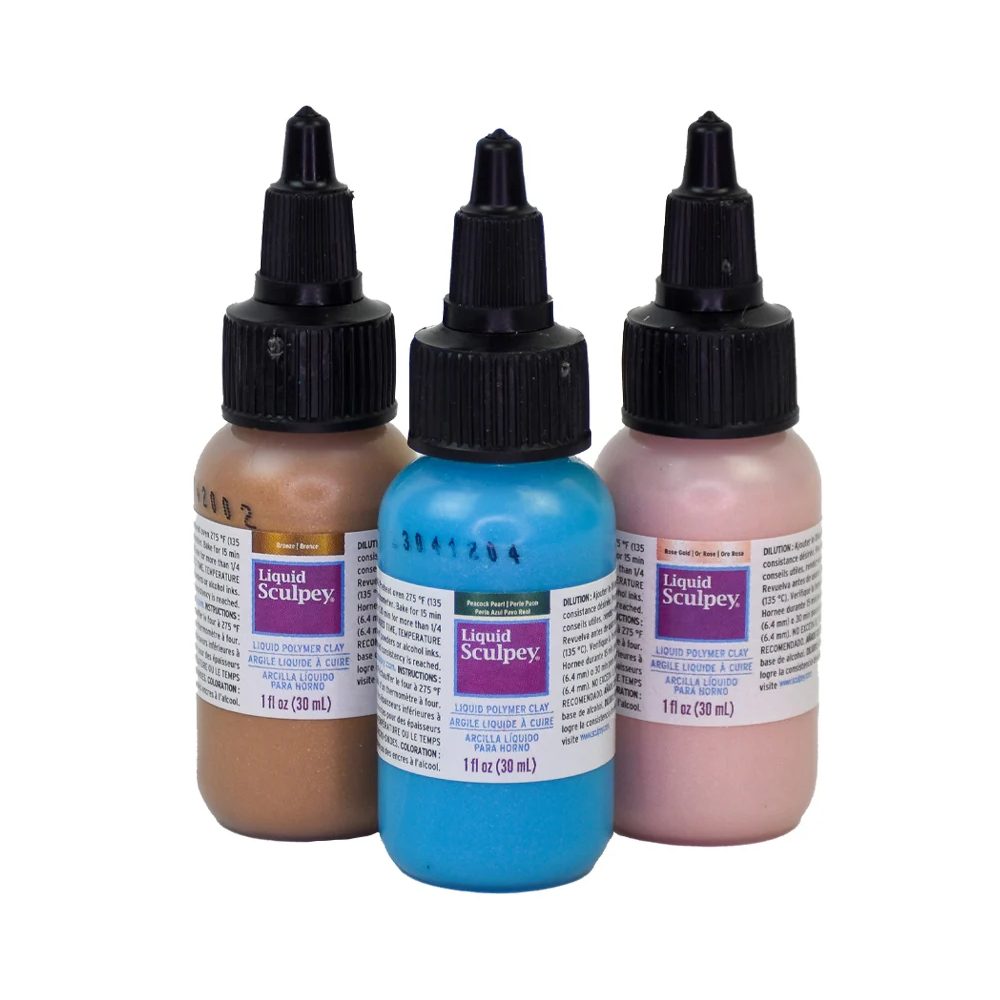 Sculpey tekutá polymerová hmota sada 3ks Glam metalické barvy - 3 sady