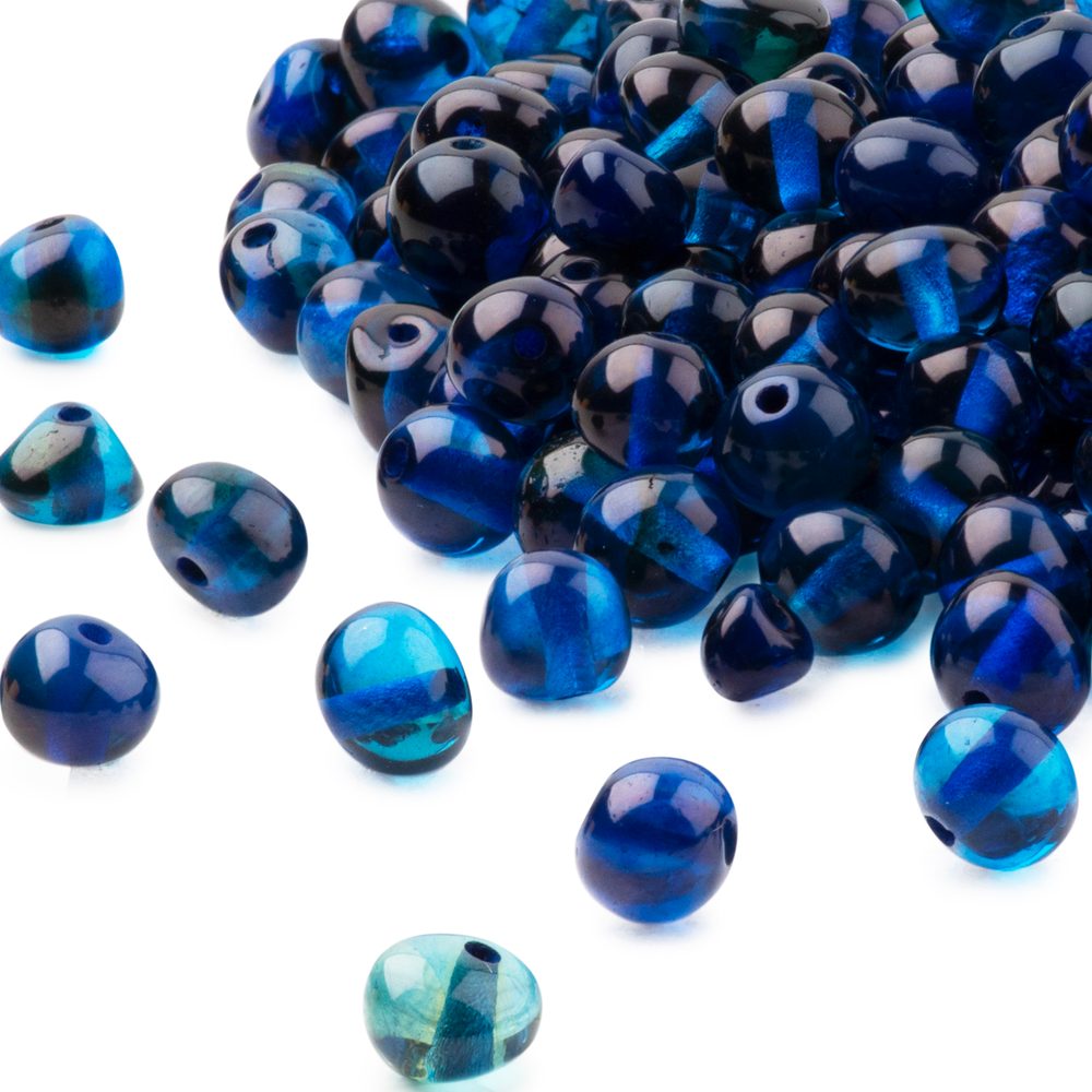 Jantarový organický korálek modrý - 5 g