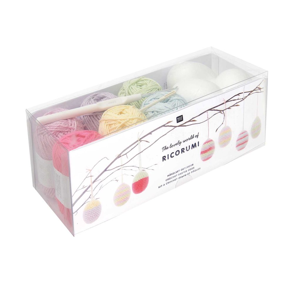 Rico Design Háčkovací sada velikonoční vajíčka pastelové barvy - 1 sada