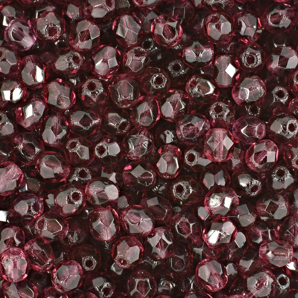 Manumi české broušené korálky 4mm Fuchsia - 225 ks