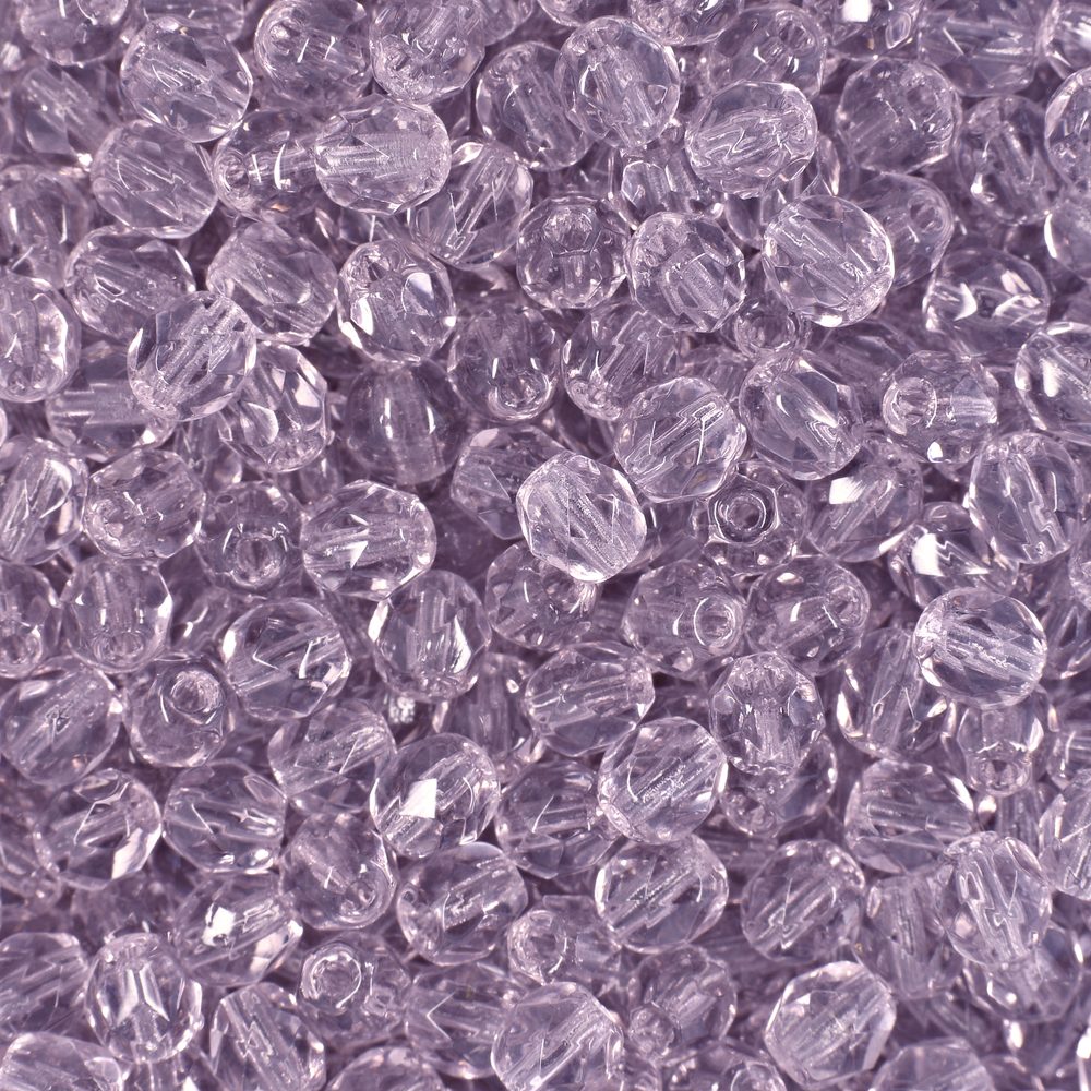 Manumi české broušené korálky 4 mm Light Amethyst - 45 ks