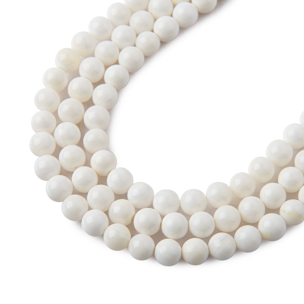 Korálky z minerálu Zéva mušle 4 mm - 15 ks