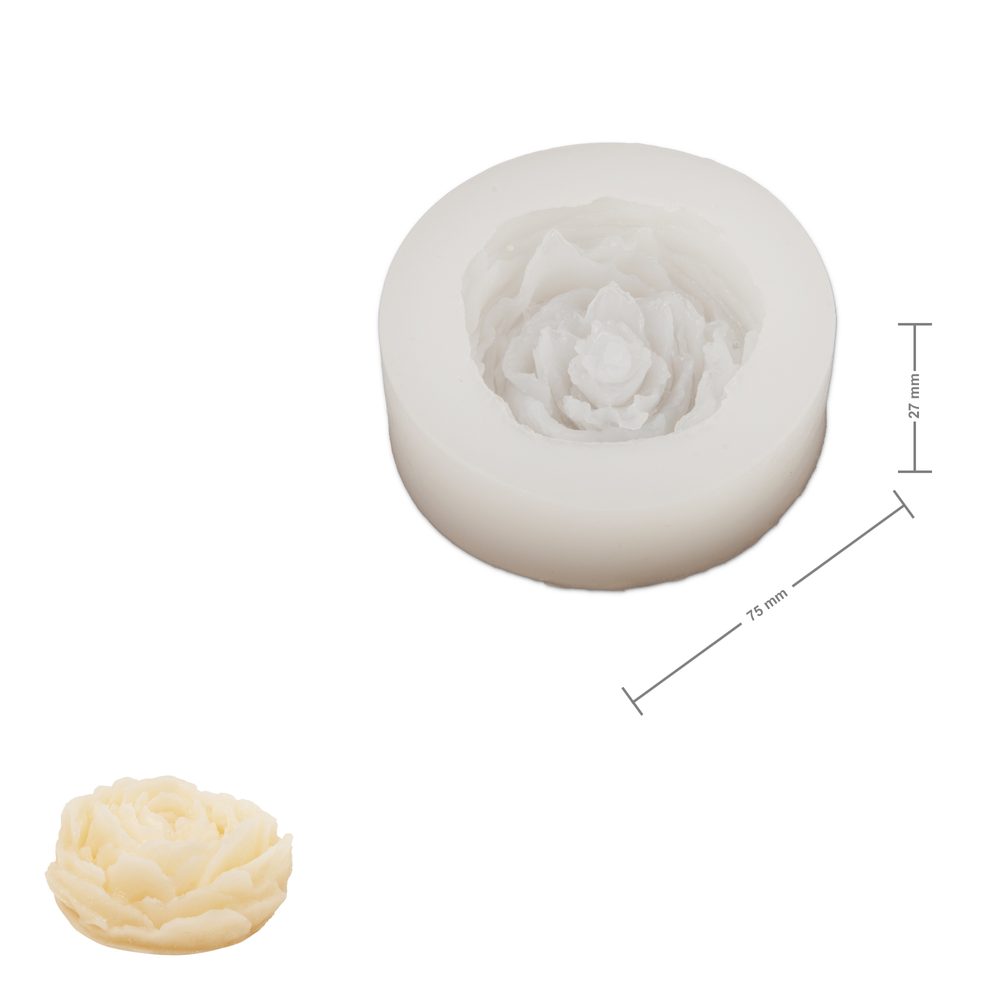 Manumi silikonová forma na odlévání kreativní hmoty 75 x 27 mm ve tvaru rozkvetlé růže - 3 ks