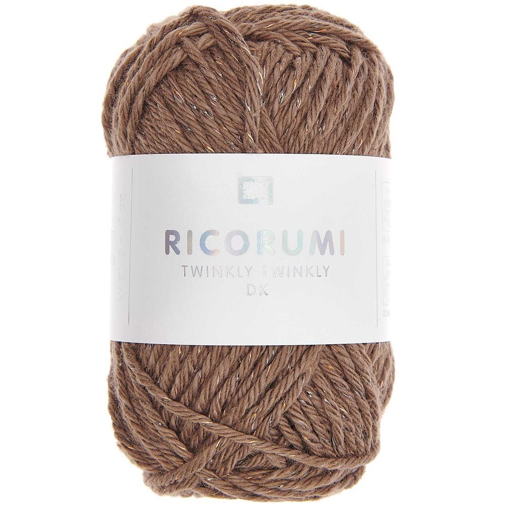 Rico Design Háčkovací příze Ricorumi Twinkly Twinkly odstín 015 hnědá - 3 ks