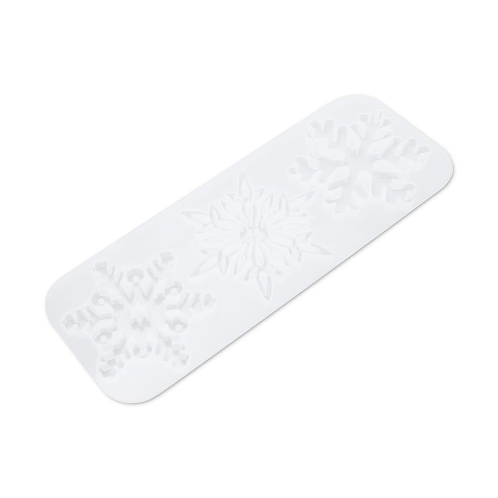 Silikonová forma na odlévání kreativní hmoty sněhové vločky - 1 sada