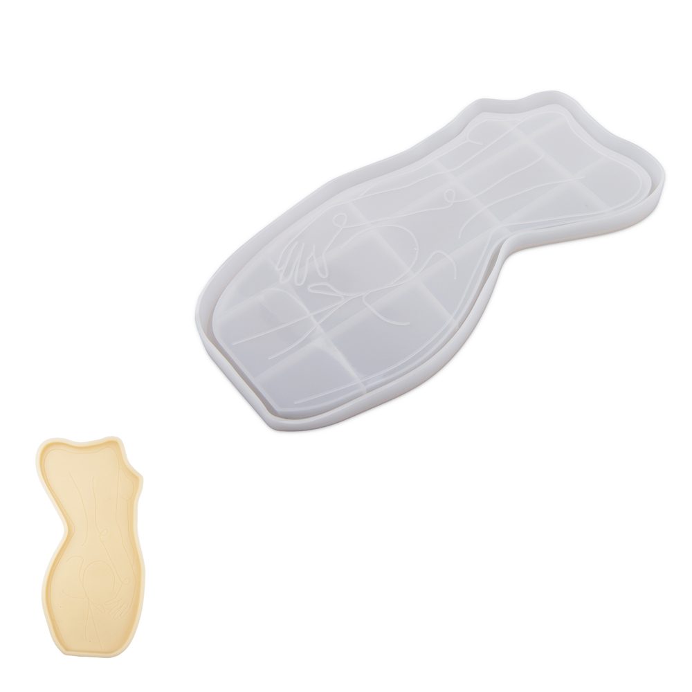 Manumi Silikonová forma pro kreativní hmoty na misku ve tvaru ženského torza 270x140x15mm - 3 ks