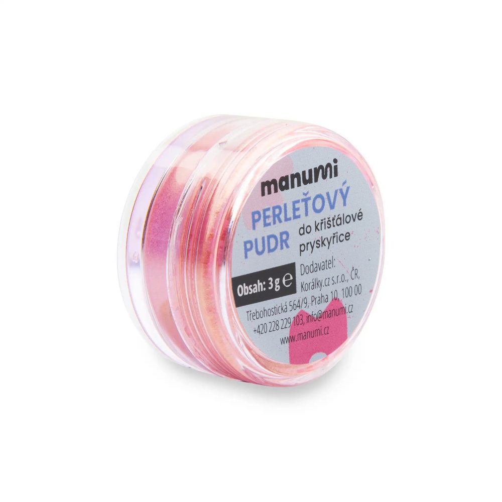 Manumi Perleťový pudr do křišťálové pryskyřice lososově růžový 3g - 5 ks - 5 ks