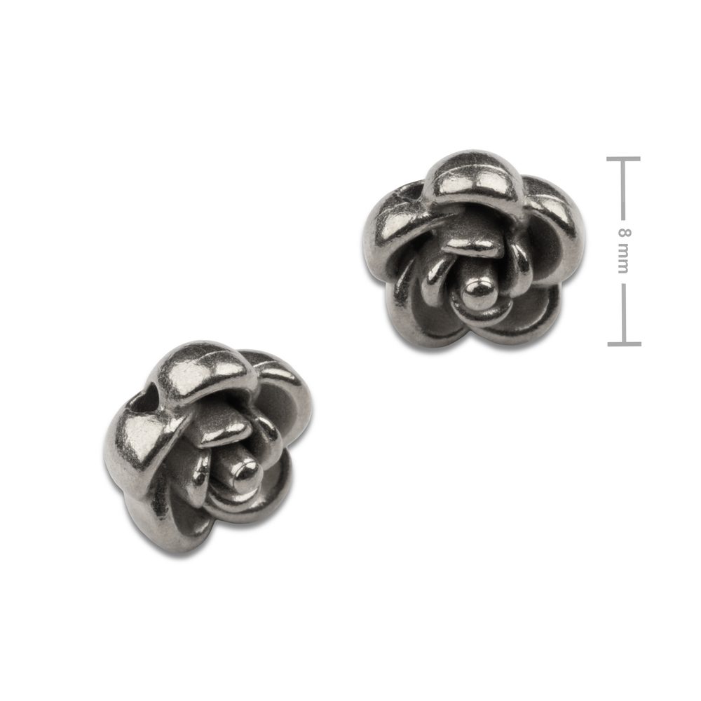Korálek z chirurgické oceli ve tvaru květiny 8 mm - 10 ks