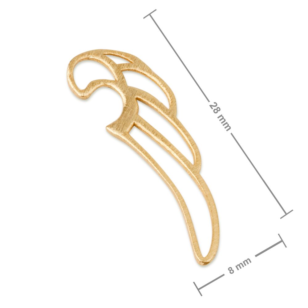 Amoracast přívěsek křídlo 27x8mm pozlacený - 1 ks