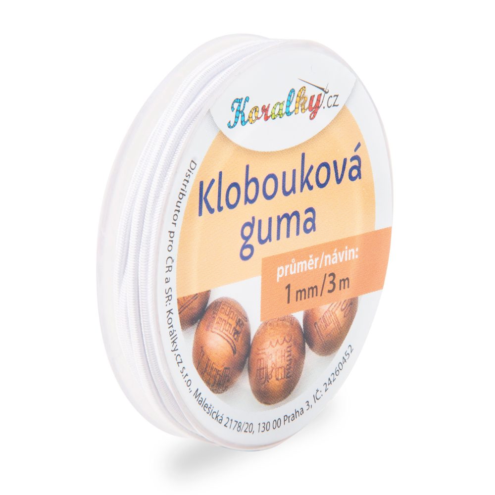 Manumi Klobouková guma 1mm/3m bílá č.1 - 5 ks