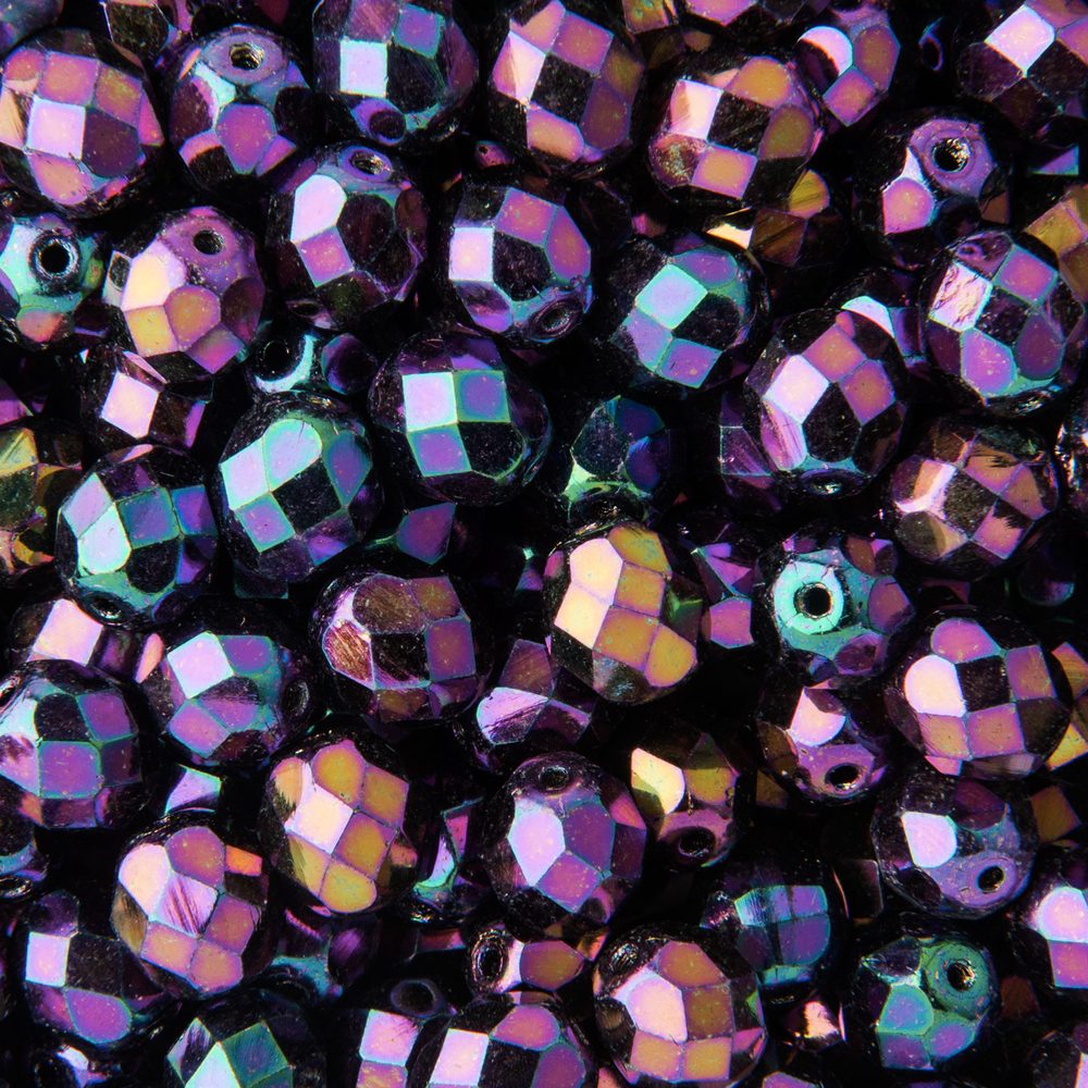 Manumi české broušené korálky 8 mm Iris Purple - 110 ks