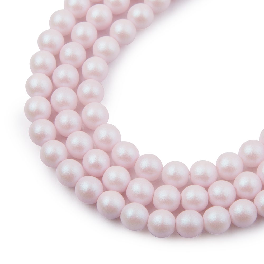 Manumi České mačkané korálky Manumi 6 mm pearl pink - 300 ks