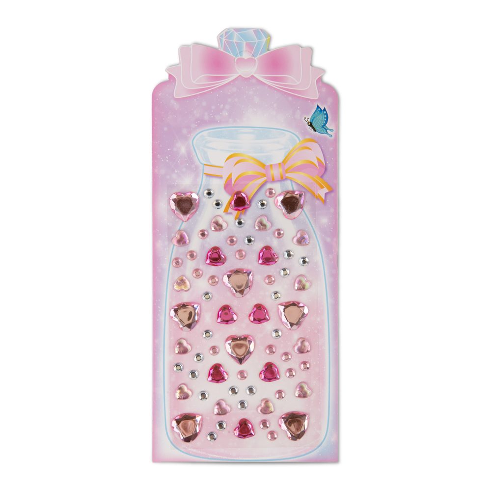 Samolepicí kamínky ve tvaru srdce růžový mix 65 ks - 3 ks