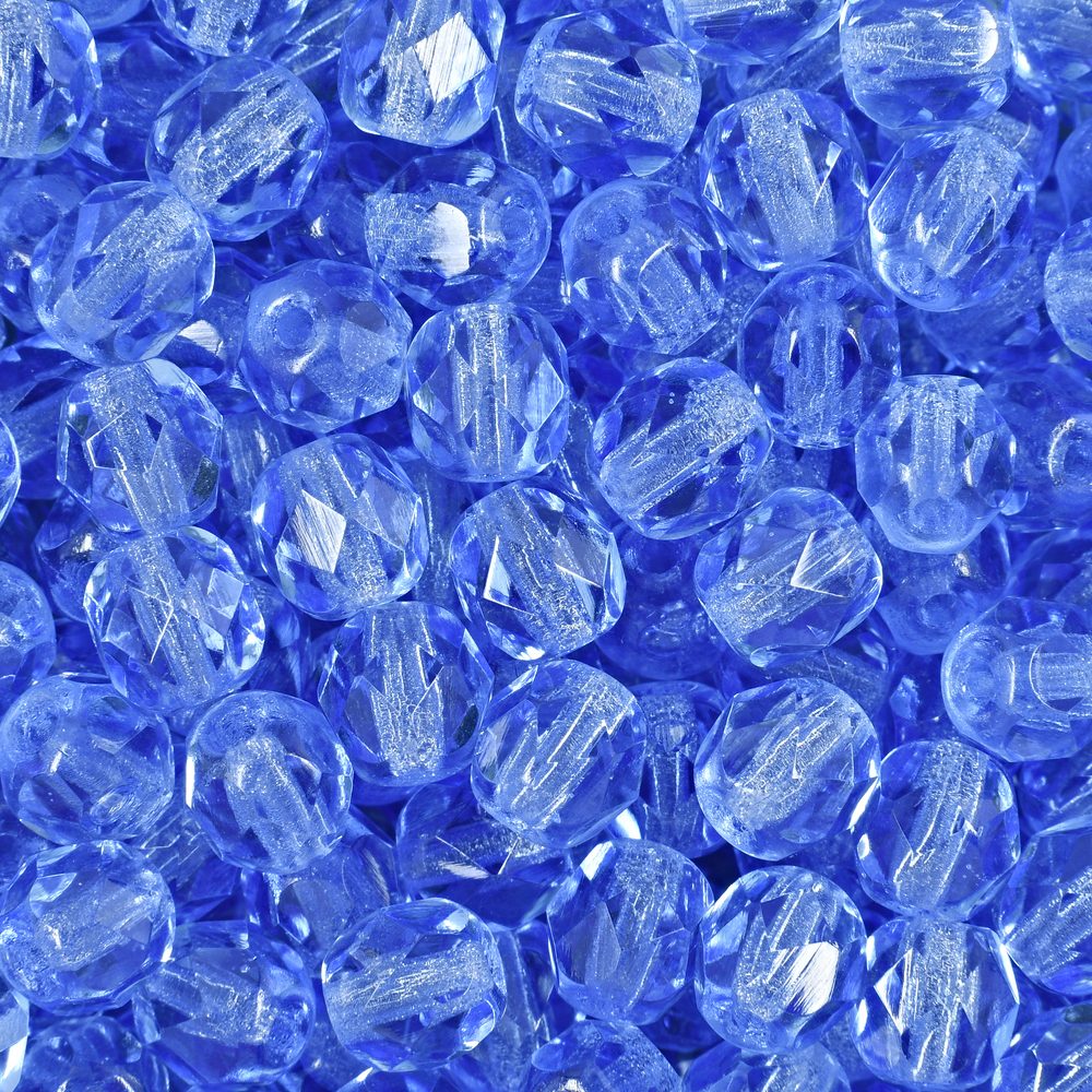 Manumi české broušené korálky 6 mm Med Sapphire - 30 ks
