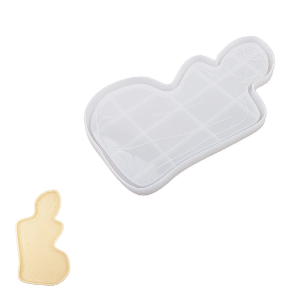 Manumi Silikonová forma pro kreativní hmoty na misku ve tvaru ženského torza 270x150x15mm - 3 ks