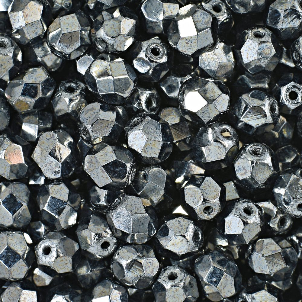 Manumi české broušené korálky 6mm Hematite - 150 ks