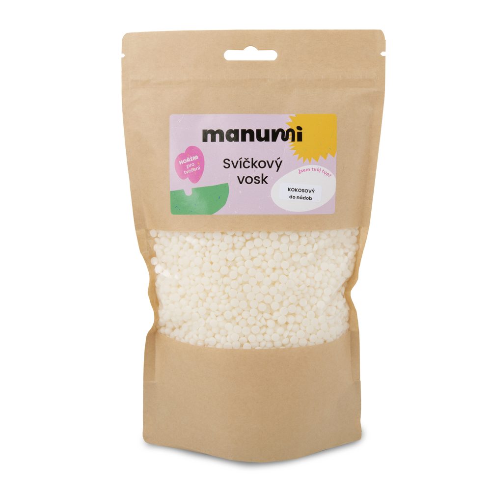 Manumi kokosový vosk na svíčky do skla, keramiky a nádob - 5 balení
