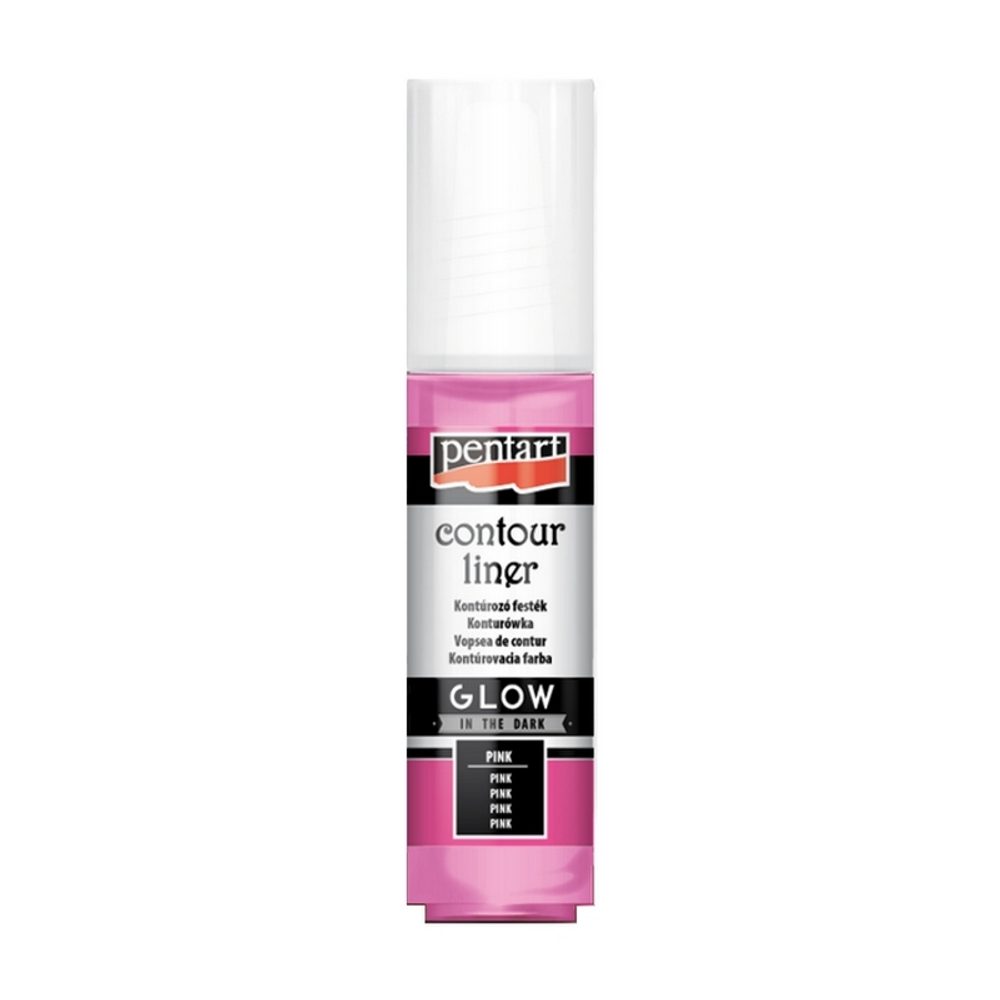 Levně PENTART konturovací barva svítící ve tmě 20ml růžová - 1 ks