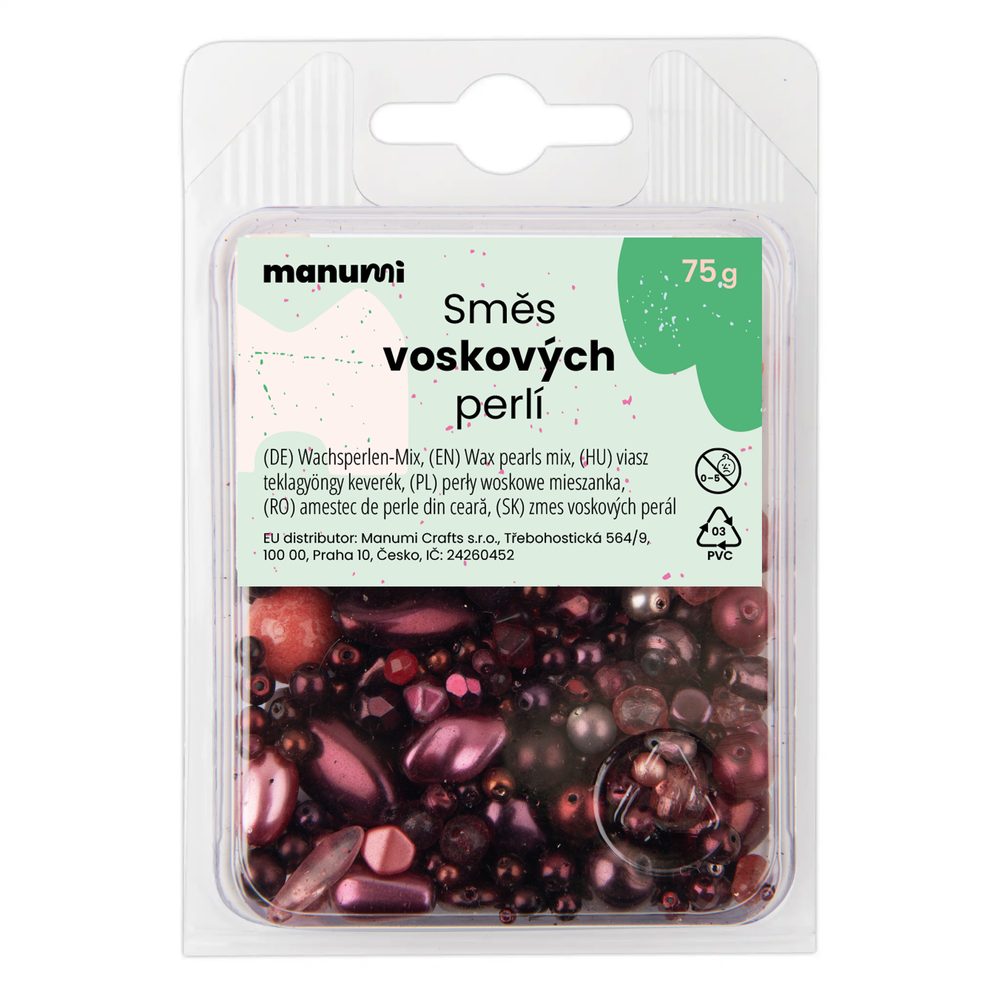 Manumi směs českých voskových perel bordo - 75 g