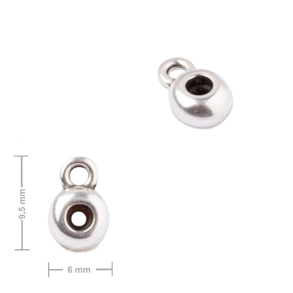 Manumi distanční kroužek se silikonovým jádrem a ověsem 9,5x6 mm postříbřený - 2 ks