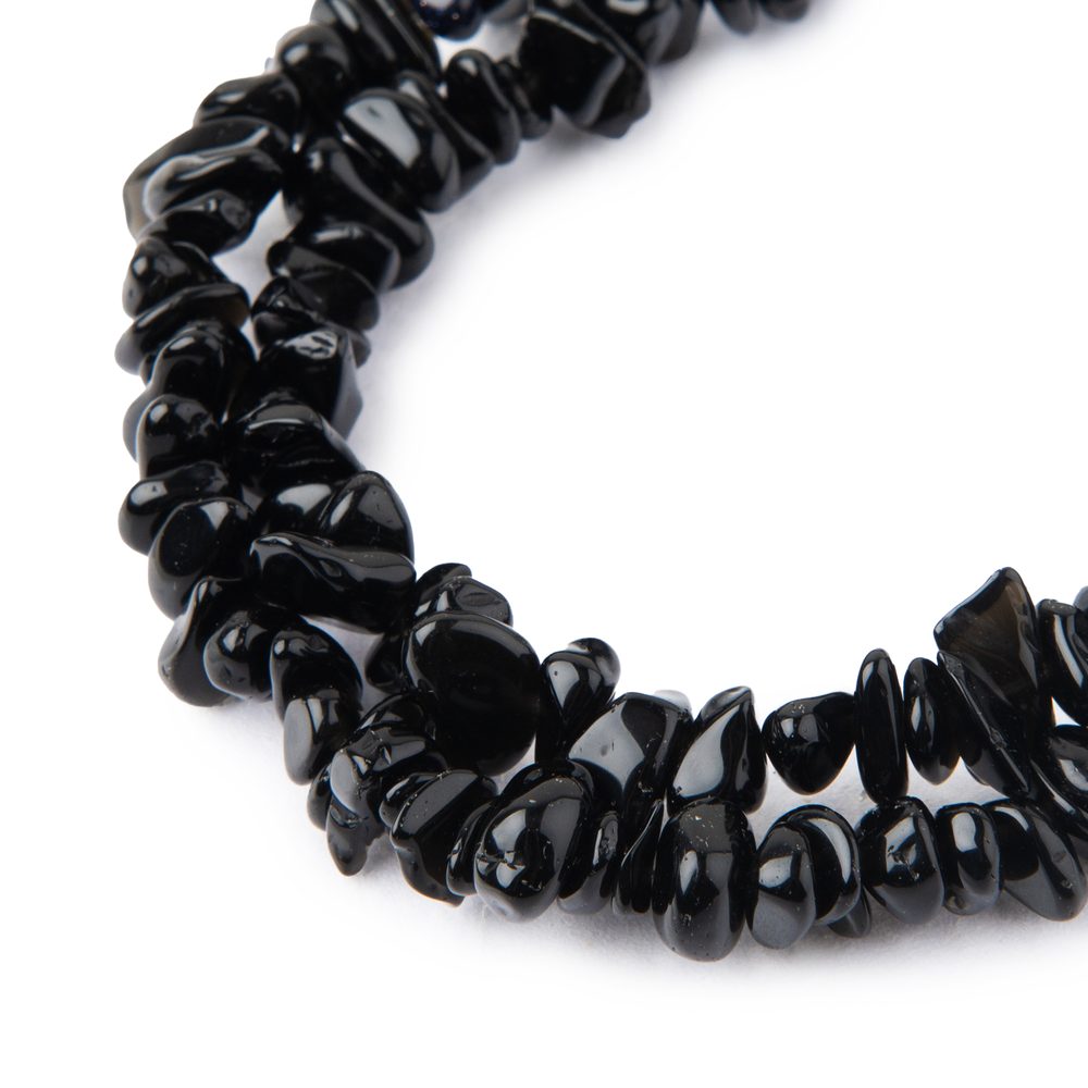 Zlomky z minerálu Černý obsidián 80cm - 3 ks