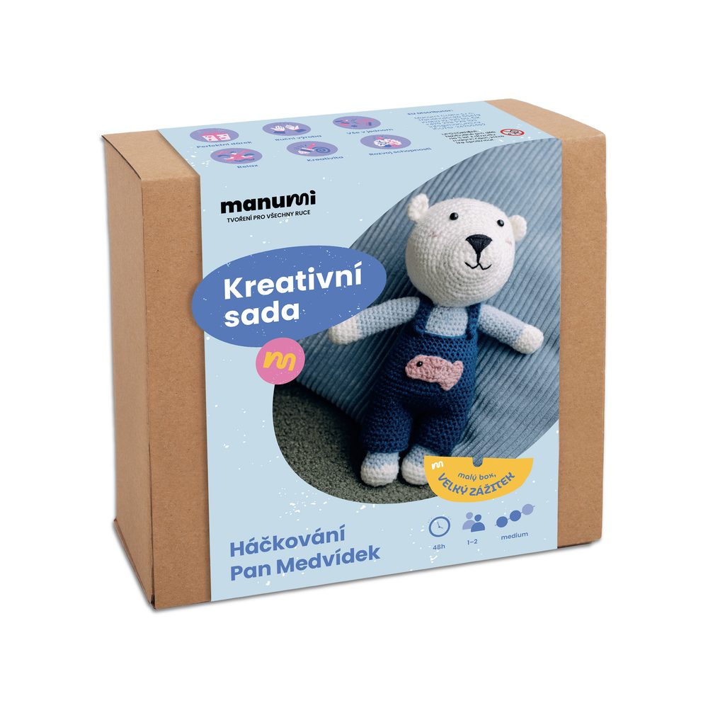 Manumi kreativní sada na háčkování pan Méďa - 3 ks