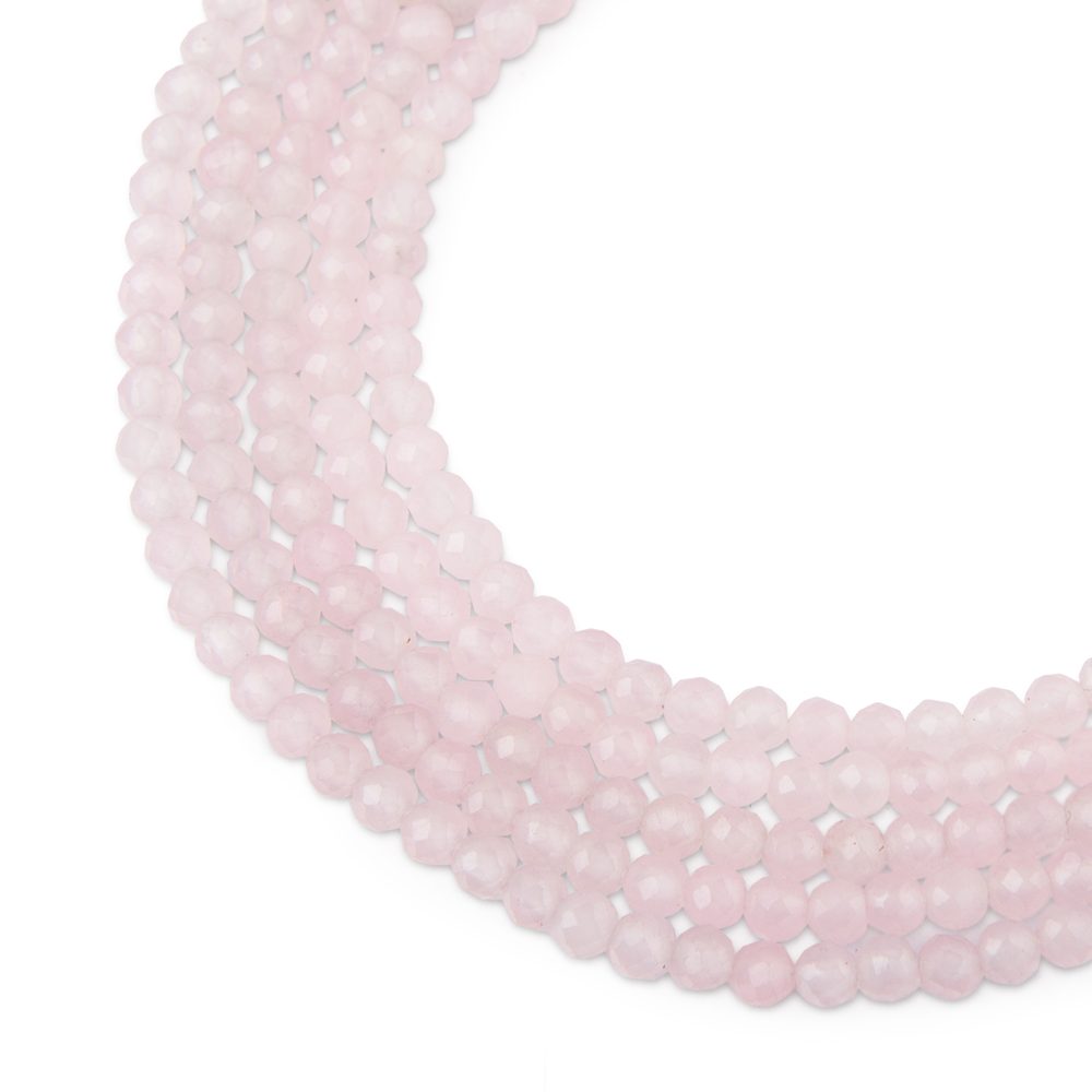 Korálky z minerálu Růženín 4 mm broušené - 54 cm