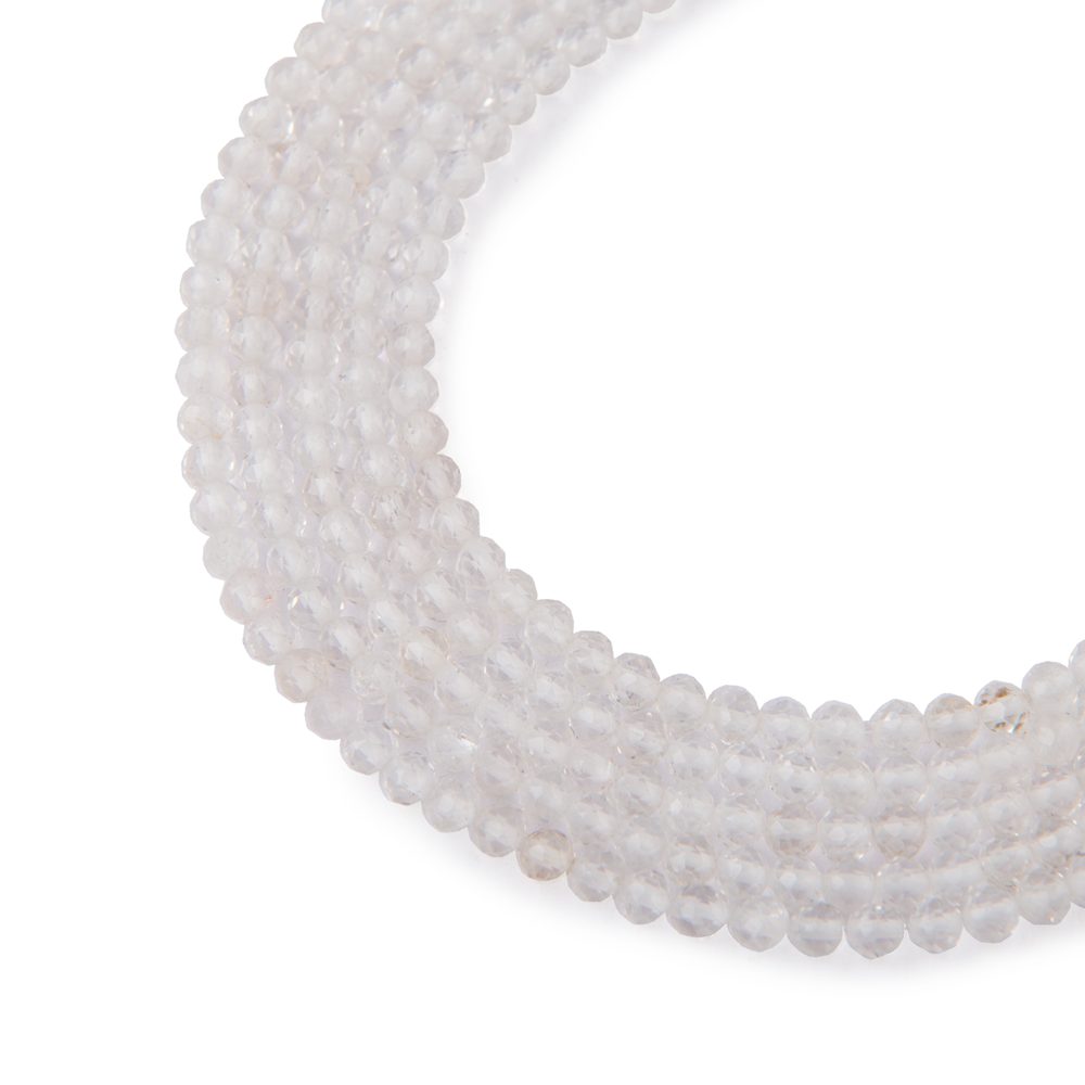 Korálky z minerálu Křišťál 3 mm broušené - 54 cm