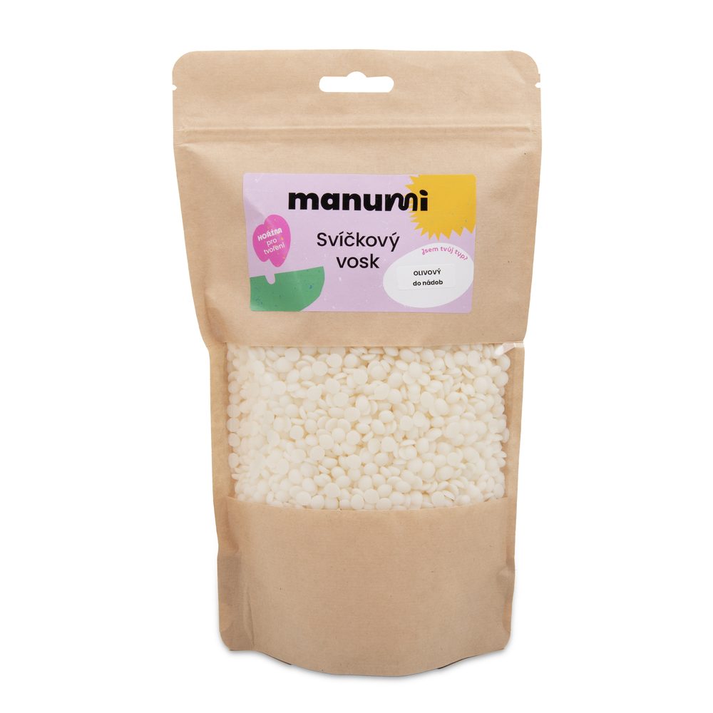 Manumi olivový vosk na svíčky do skla, keramiky a nádob - 5 balení