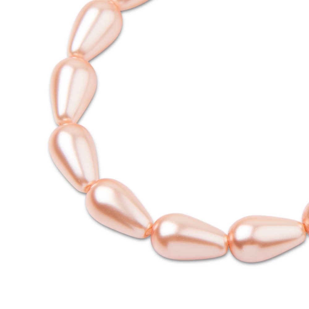 Preciosa perla hruška 15x8mm Pearl Effect Peach - 8 ks