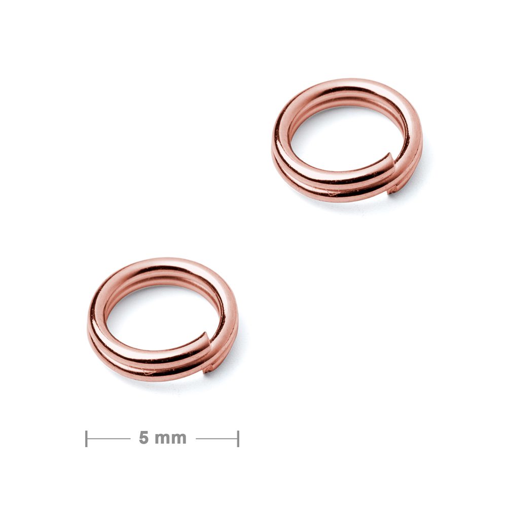 Dvojitý protikroužek 5mm v barvě rose gold - 10 ks